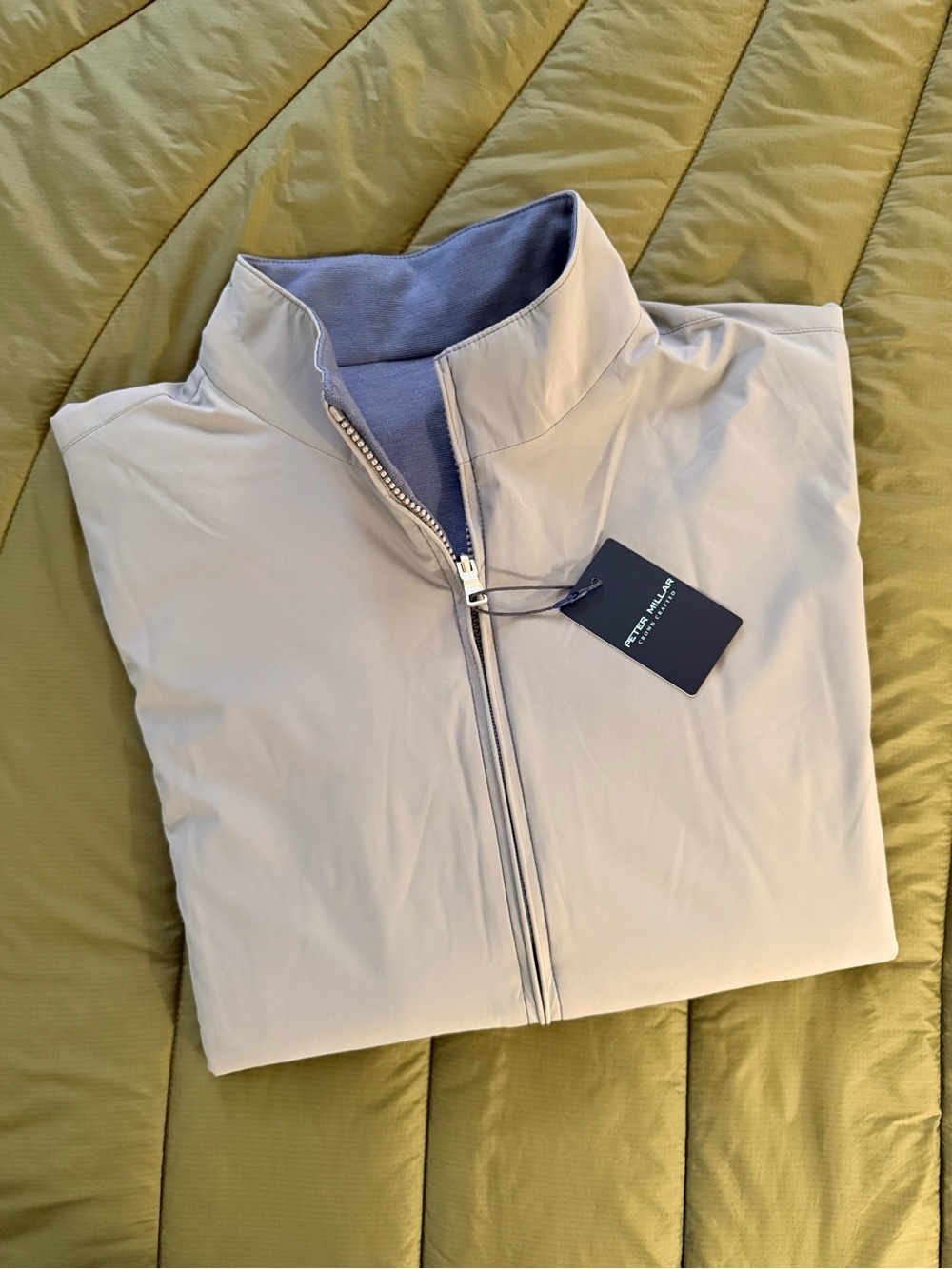 Peter Millar ⛳️ Reversible Men's Light Gray and Blue Zip-Front Jacket